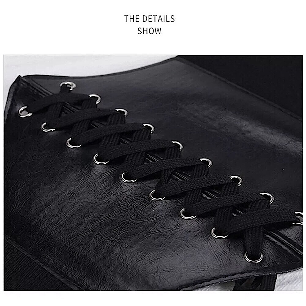 New Faux leather black lace up corset - Picture 8 of 15